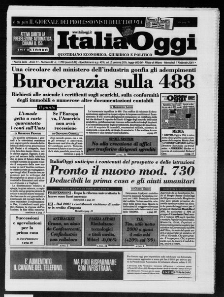 Italia oggi : quotidiano di economia finanza e politica